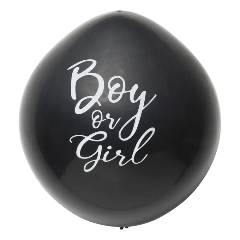 Xenos Ballonnen|Babyshower-Confettiballon gender reveal - zwart - ø60 cm