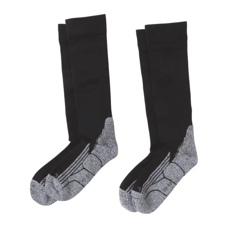 Xenos Sportsokken-Coolmax compressie sokken 2 paar - zwart - maat 43-46