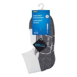 Xenos Sportsokken-Coolmax enkelsokken - 35/38 - wit/grijs - 2 paar