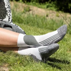 Xenos Sportsokken-Coolmax sportsokken 43/46 - wit/grijs - 2 paar