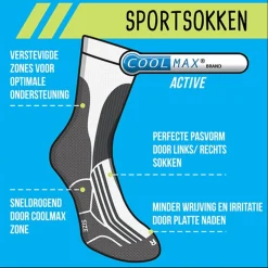 Xenos Sportsokken-Coolmax sportsokken 39/42 - wit/grijs - 2 paar