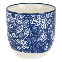 Xenos Tapasservies|Mokken-Cup blue print - botanic - 150 ml