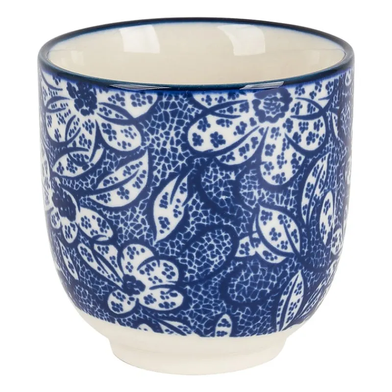 Xenos Tapasservies|Mokken-Cup blue print - botanic - 150 ml