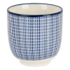 Xenos Tapasservies|Mokken-Cup blue print - stripes - 150 ml