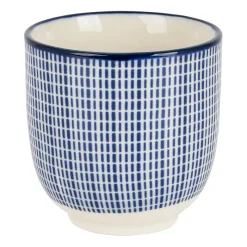 Xenos Tapasservies|Mokken-Cup blue print - stripes - 150 ml