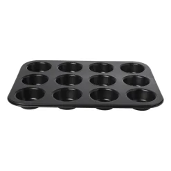 Xenos Bakvormen-Cupcake bakvorm - zwart - 12 cups