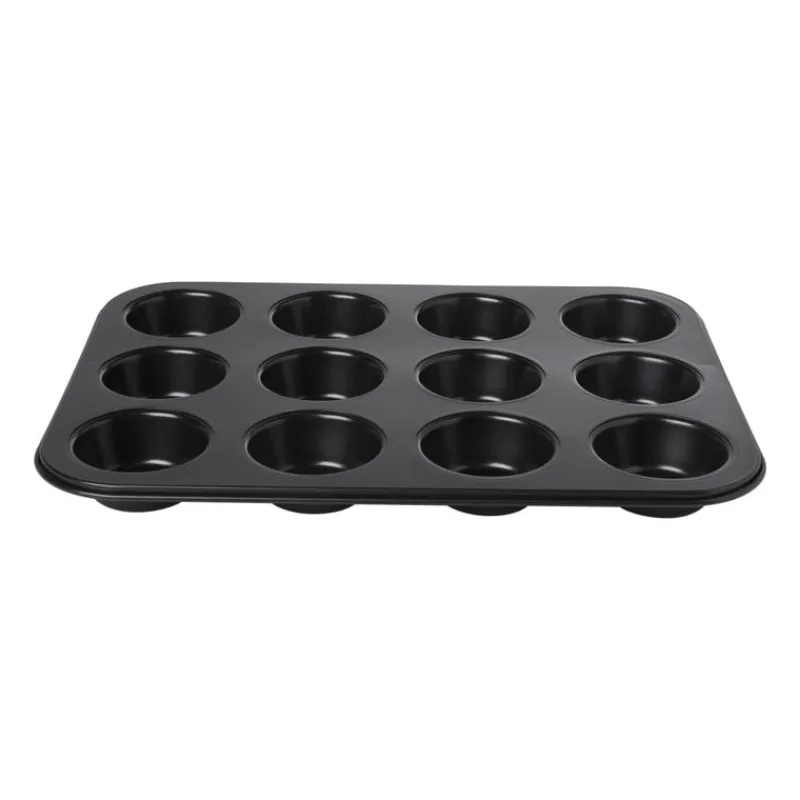 Xenos Bakvormen-Cupcake bakvorm - zwart - 12 cups
