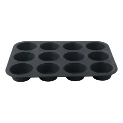 Xenos Bakvormen-Cupcakevorm siliconen - grijs - 33x25x3 cm