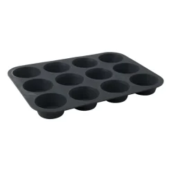 Xenos Bakvormen-Cupcakevorm siliconen - grijs - 33x25x3 cm