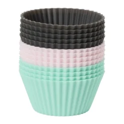 Xenos Bakvormen-Cupcakevormpjes - set van 12 - siliconen