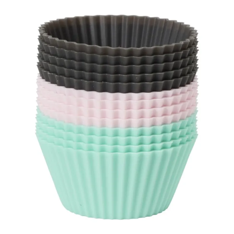 Xenos Bakvormen-Cupcakevormpjes - set van 12 - siliconen