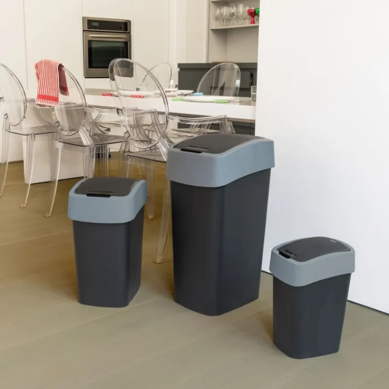 Curver Pedaalemmers|Prullenbakken-flip bin prullenbak - grijs - 45 liter