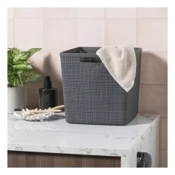 Xenos Opbergboxen-Curver jute opbergmand cube - 17 liter - grijs