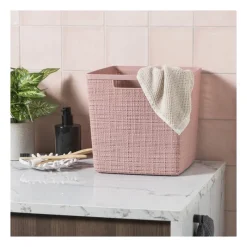 Xenos Opbergboxen-Curver jute opbergmand cube - 17 liter - roze