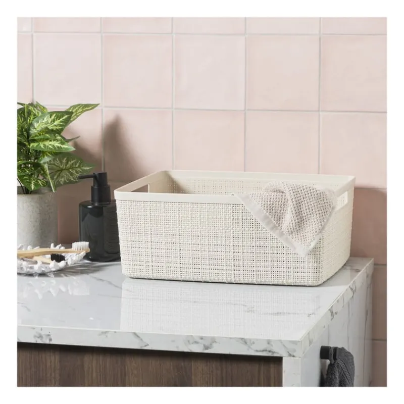 Xenos Opbergboxen-Curver jute opbergmand M - 12 liter - beige