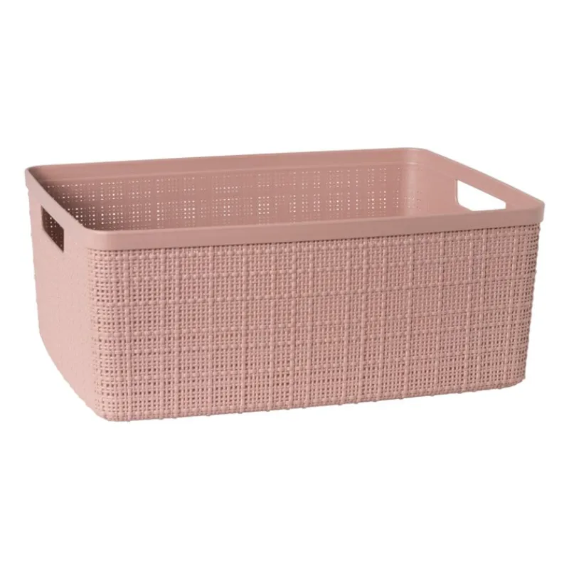Xenos Opbergboxen-Curver jute opbergmand M - 12 liter - roze