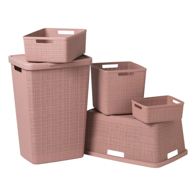 Xenos Opbergboxen-Curver jute opbergmand M - 12 liter - roze