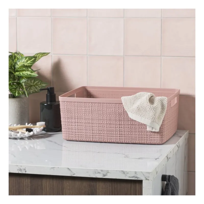 Xenos Opbergboxen-Curver jute opbergmand M - 12 liter - roze