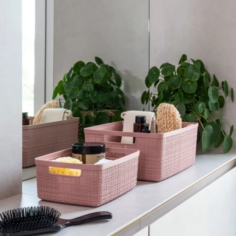 Xenos Opbergboxen-Curver jute opbergmand M - 12 liter - roze
