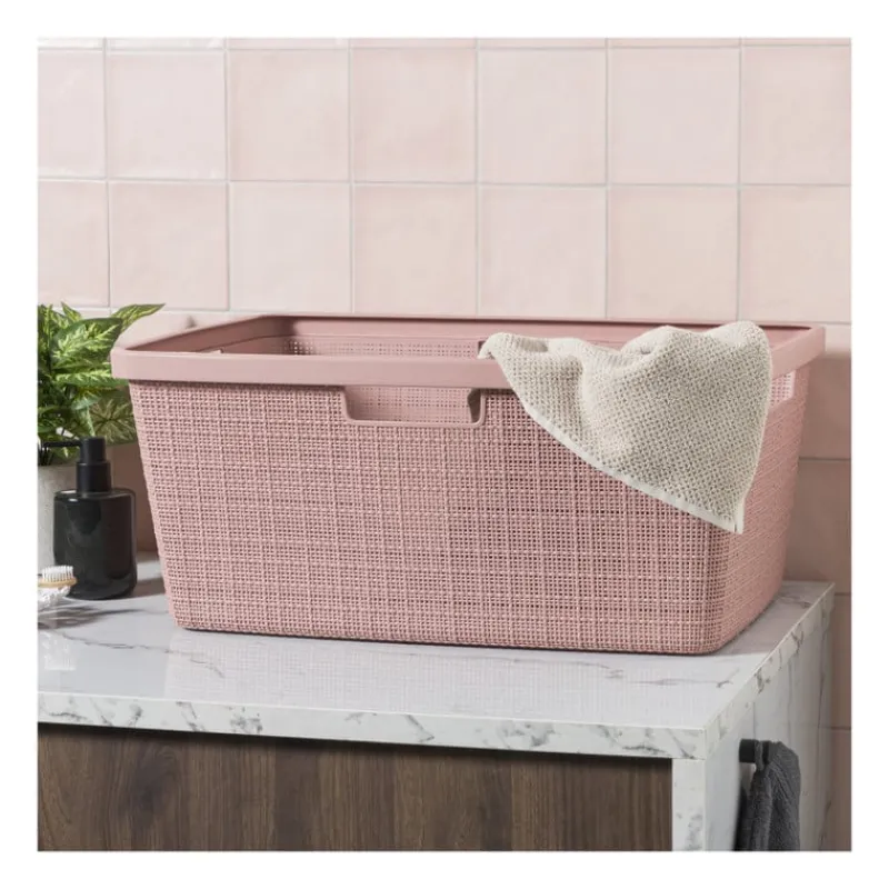 Curver Wasmanden-jute wasmand - 46 liter - roze