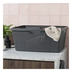 Curver Wasmanden-jute wasmand - 46 liter - grijs