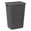 Curver Wasmanden-jute wasmand met deksel - 58 liter - grijs