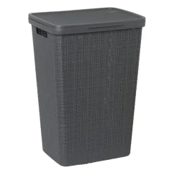 Curver Wasmanden-jute wasmand met deksel - 58 liter - grijs