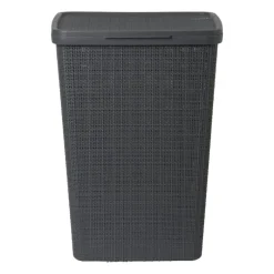 Curver Wasmanden-jute wasmand met deksel - 58 liter - grijs