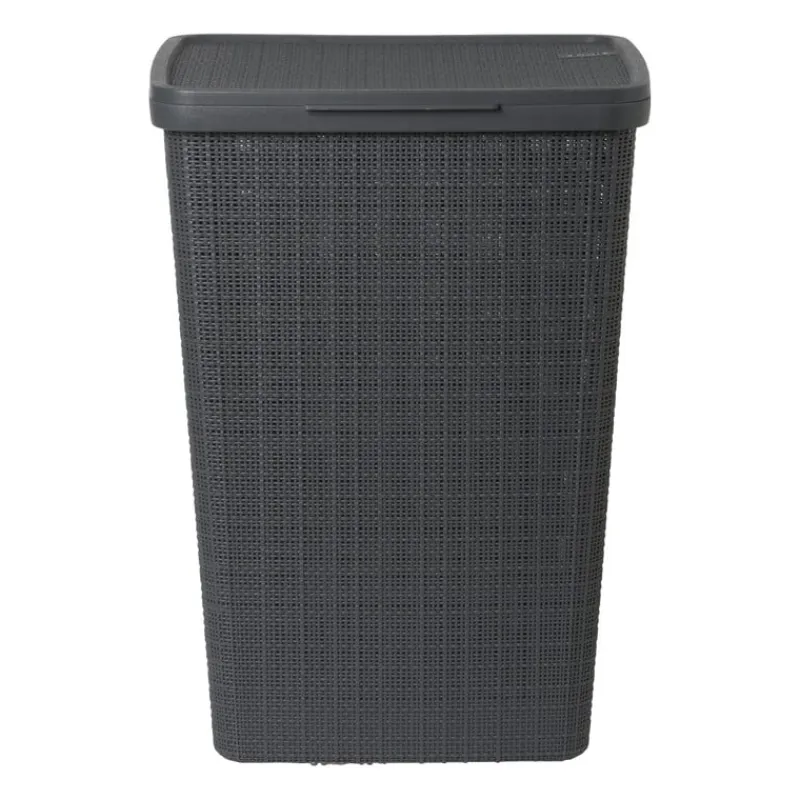 Curver Wasmanden-jute wasmand met deksel - 58 liter - grijs