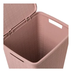 Curver Wasmanden-jute wasmand met deksel - 58 liter - roze