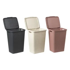 Curver Wasmanden-jute wasmand met deksel - 58 liter - roze