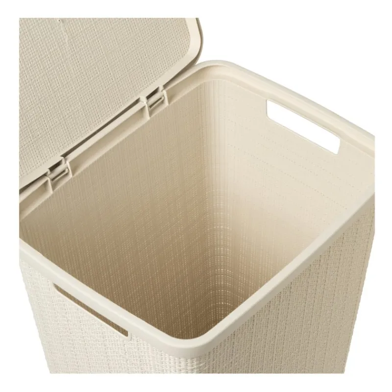 Curver Wasmanden-jute wasmand met deksel - 58 liter - beige