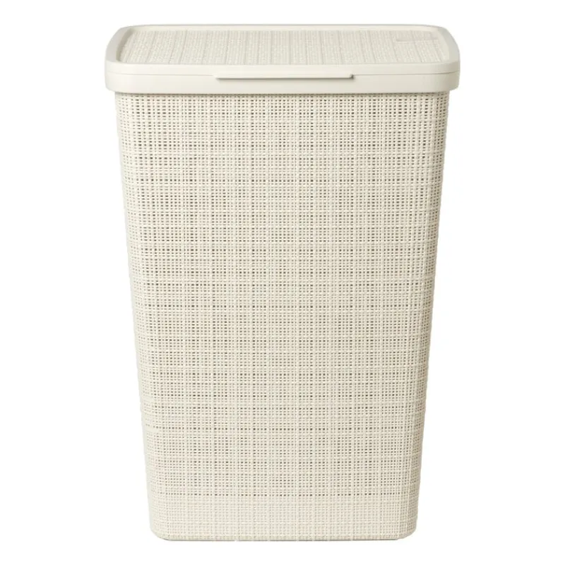 Curver Wasmanden-jute wasmand met deksel - 58 liter - beige