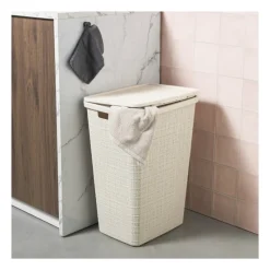 Curver Wasmanden-jute wasmand met deksel - 58 liter - beige