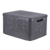 Curver Opbergbakken|Opbergboxen-opbergmand met deksel groot - grijs - 23x44x33 cm