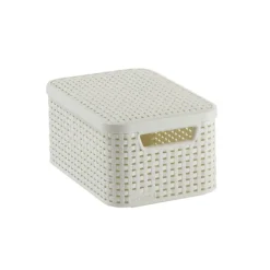 Curver Opbergbakken|Opbergboxen-opbergmand met deksel klein - wit - 13x29x19 cm