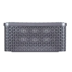 Curver Opbergbakken|Opbergboxen-opbergmand met deksel middel - grijs - 19x40x29 cm