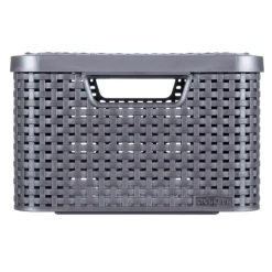 Curver Opbergbakken|Opbergboxen-opbergmand met deksel middel - grijs - 19x40x29 cm