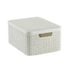 Curver Opbergboxen|Opbergbakken-opbergmand met deksel middel - wit - 19x40x29 cm