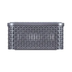 Curver Opbergbakken|Opbergboxen-opbergmand met deksel klein - grijs - 13x29x19 cm