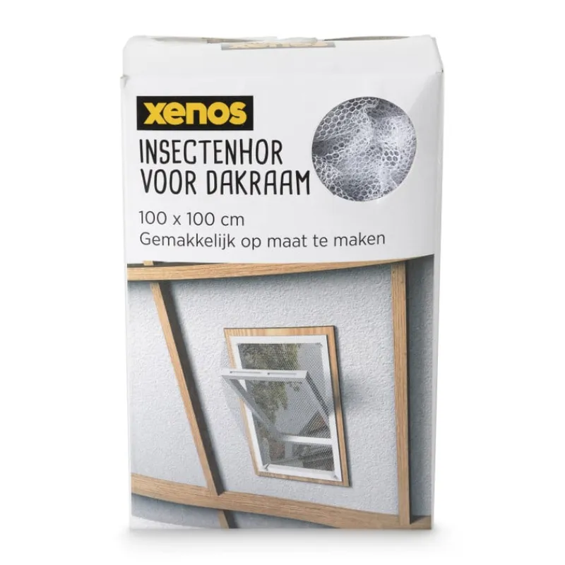 Xenos Hordoeken-Dakraam hordoek elastisch - wit - 100x100 cm