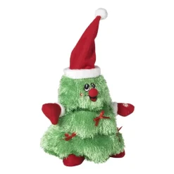 Xenos Knuffels-Dansende kerstknuffel kerstboom - 24 cm