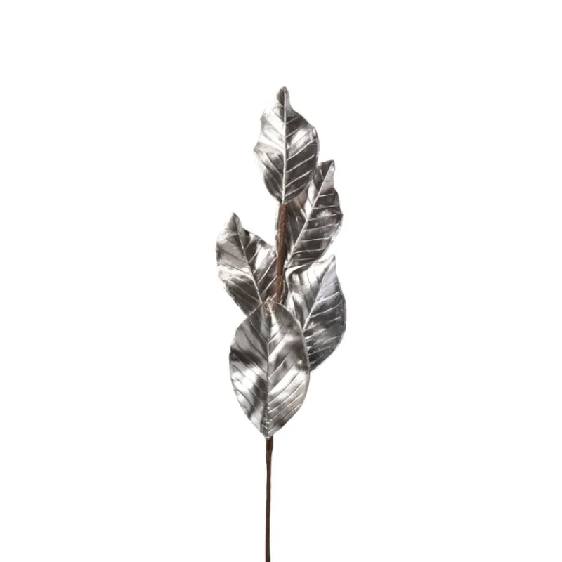 Xenos Kunstbloemen-Deco blad - zilver - 77 cm