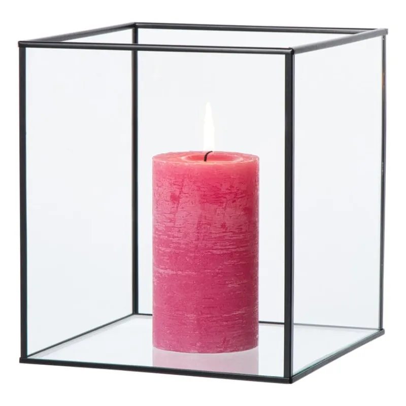 Xenos Sieraden Opbergen|Lantaarns-Deco box groot - zwart - 20x16x16 cm