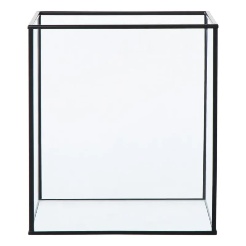 Xenos Sieraden Opbergen|Lantaarns-Deco box groot - zwart - 20x16x16 cm