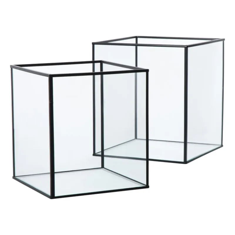 Xenos Sieraden Opbergen|Lantaarns-Deco box groot - zwart - 20x16x16 cm