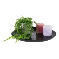 Xenos Kaarsenplateaus-Decoratieplateau - zwart - Ø34 cm