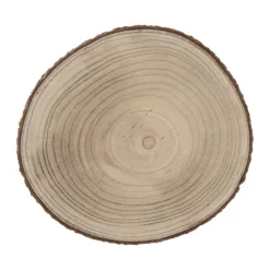 Xenos Kaarsenplateaus-Decoratieplateau hout - bruin - ø26x2 cm