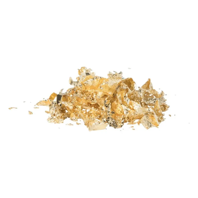 Xenos Knutselspullen|Kerstcadeaus-Decoratieve folievlokken - goudkleurig - ø5x6 cm
