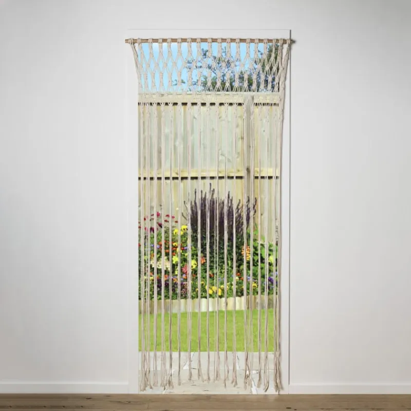 Xenos Vliegengordijnen-Deurgordijn macrame - beige - 90x200 cm